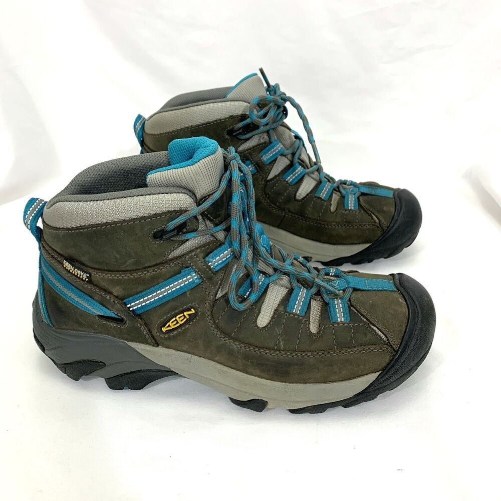 KEEN Targhee II Mid Hiking Boots Gray Blue Waterproof Size 9 39.5 (No Insoles) - Picture 6 of 14